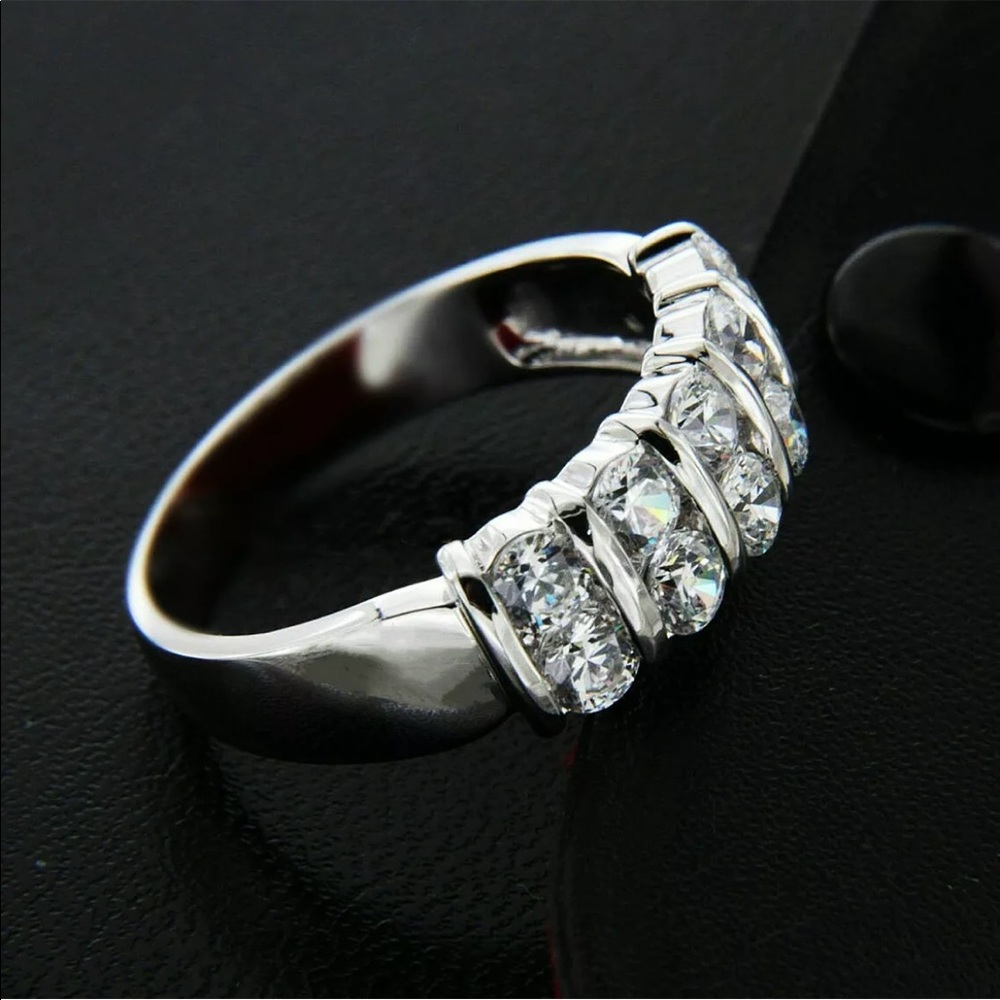 925 Silver Ring White Sapphire Jewelry Ring Sz 6-8 - Picture 5 of 7